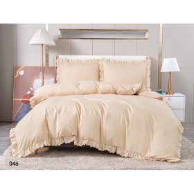 Pósciel z falbalką 200/220 (beż prześcieradła)